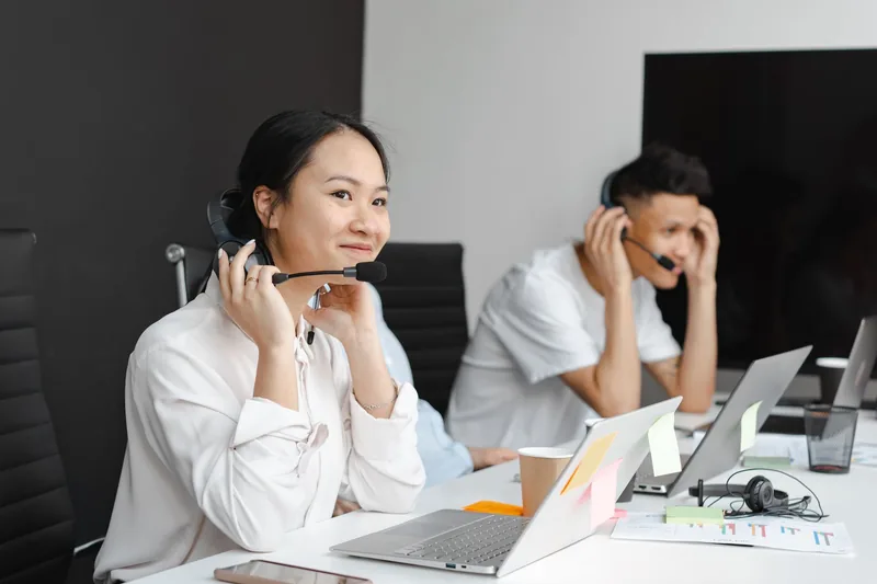A small team working at their desks